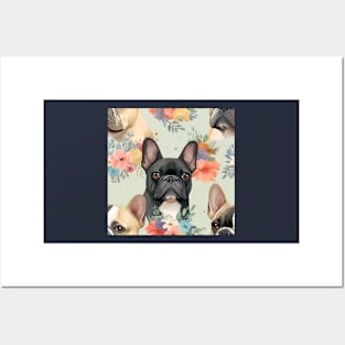 French Bulldogs All Over Tote Bag Posters and Art